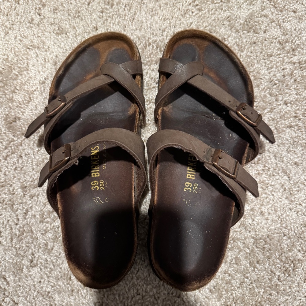 Birkenstock Dark Brown Leather Sandals